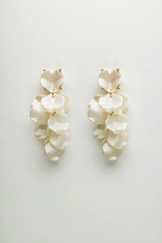 LEAF EARRINGS MINI PEARL WHITE