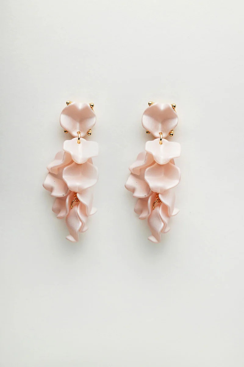 LEAF EARRINGS MINI LIGHT PINK