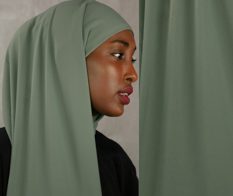 QUEEN HIJAB-  Crepe Chiffong med integrerad undersjal