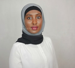Instant Chiffong hijab med undersjal - ombré natt