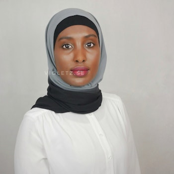 Instant Chiffong hijab med undersjal - ombré natt