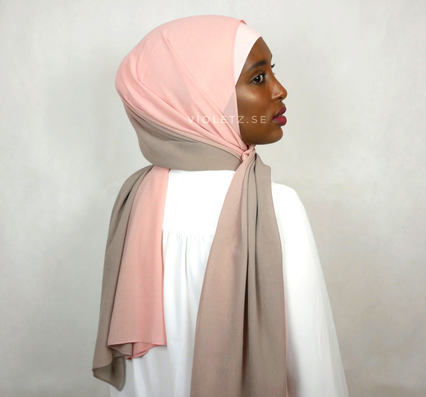 Instant Chiffong hijab med undersjal - ombré sahara