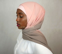 Instant Chiffong hijab med undersjal - ombré sahara