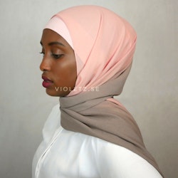 Instant Chiffong hijab med undersjal - ombré sahara