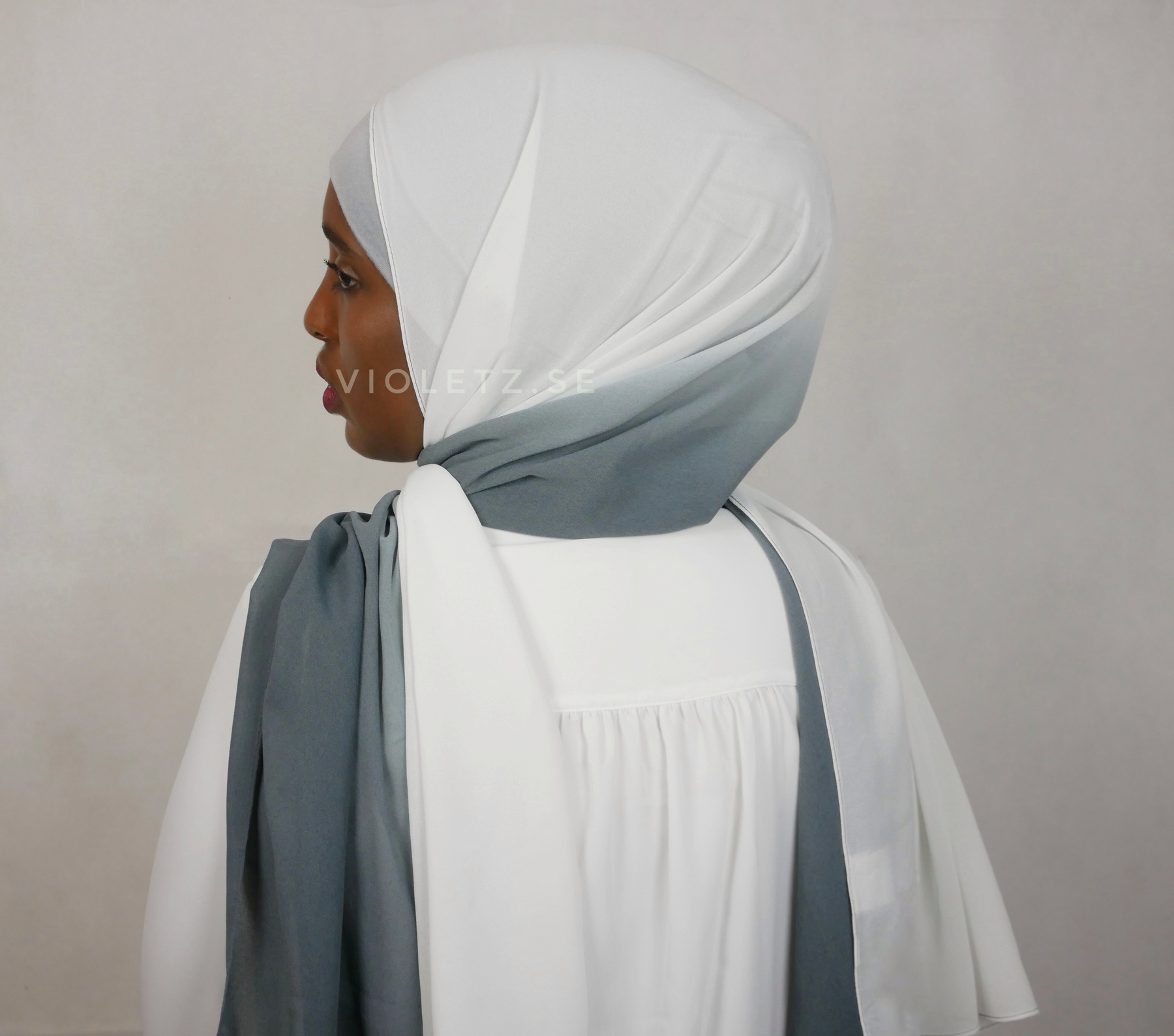 Instant Chiffong hijab med undersjal - ombré light