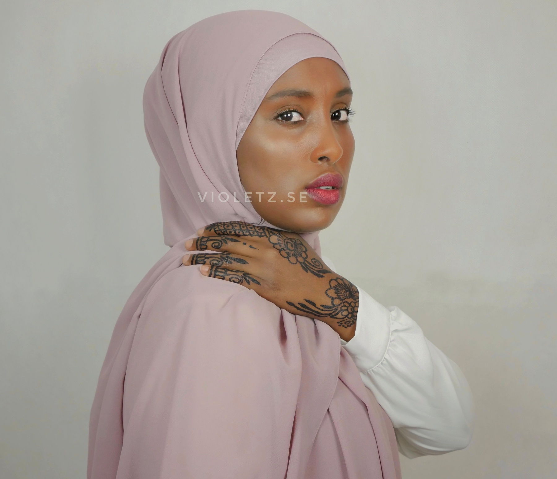 Instant Chiffong hijab med undersjal - camio