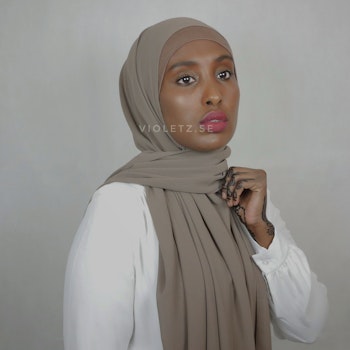 Instant Chiffong hijab med undersjal - bisque