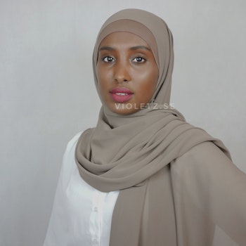 Instant Chiffong hijab med undersjal - bisque