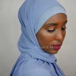 Instant Chiffong hijab med undersjal - arabian blue