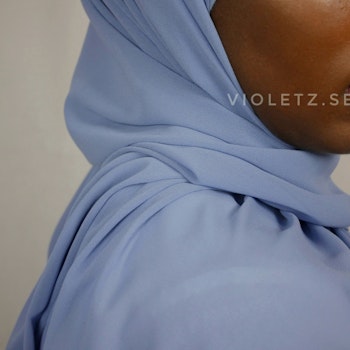 Instant Chiffong hijab med undersjal - arabian blue