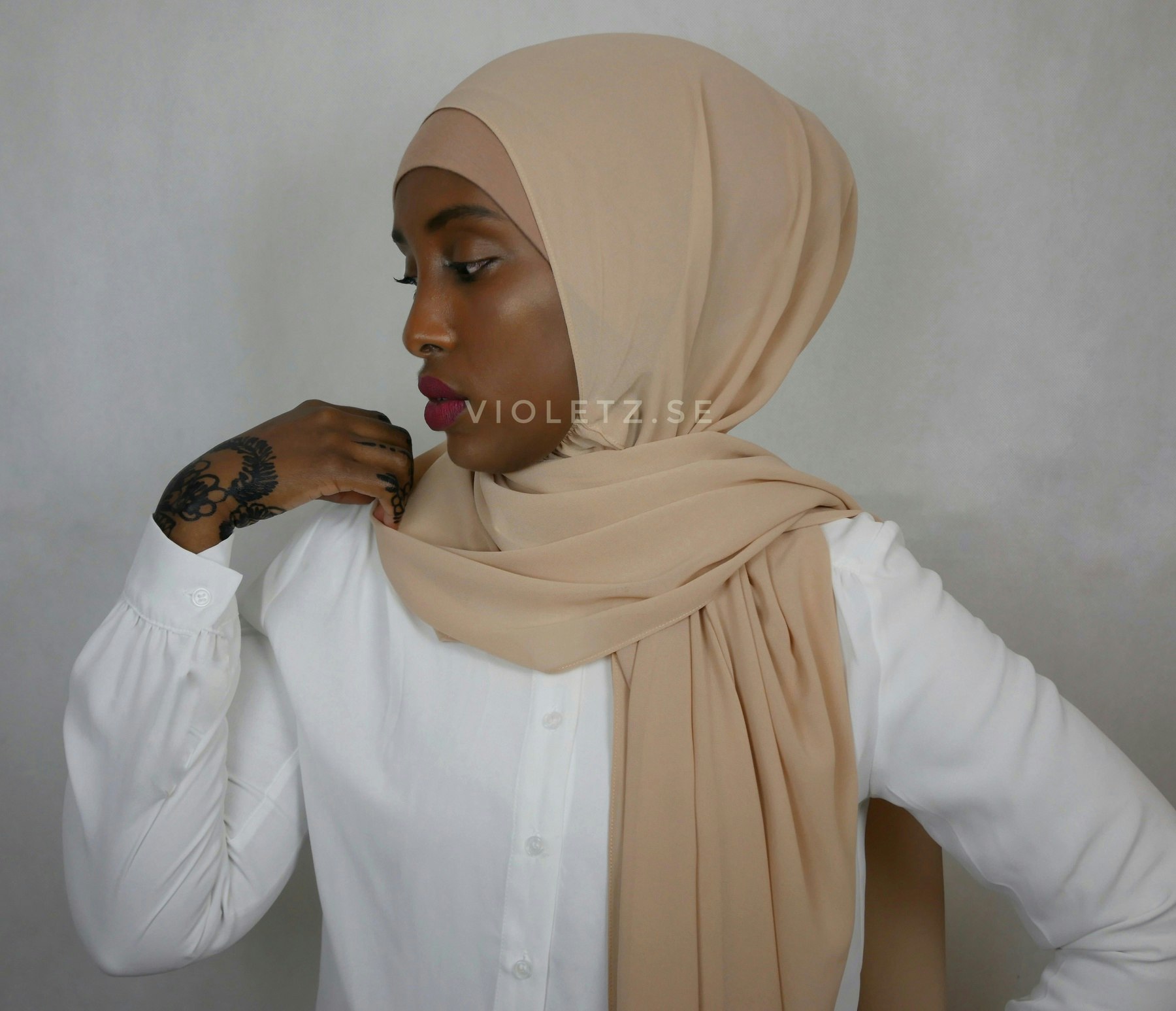 Instant Chiffong hijab med undersjal - toffe