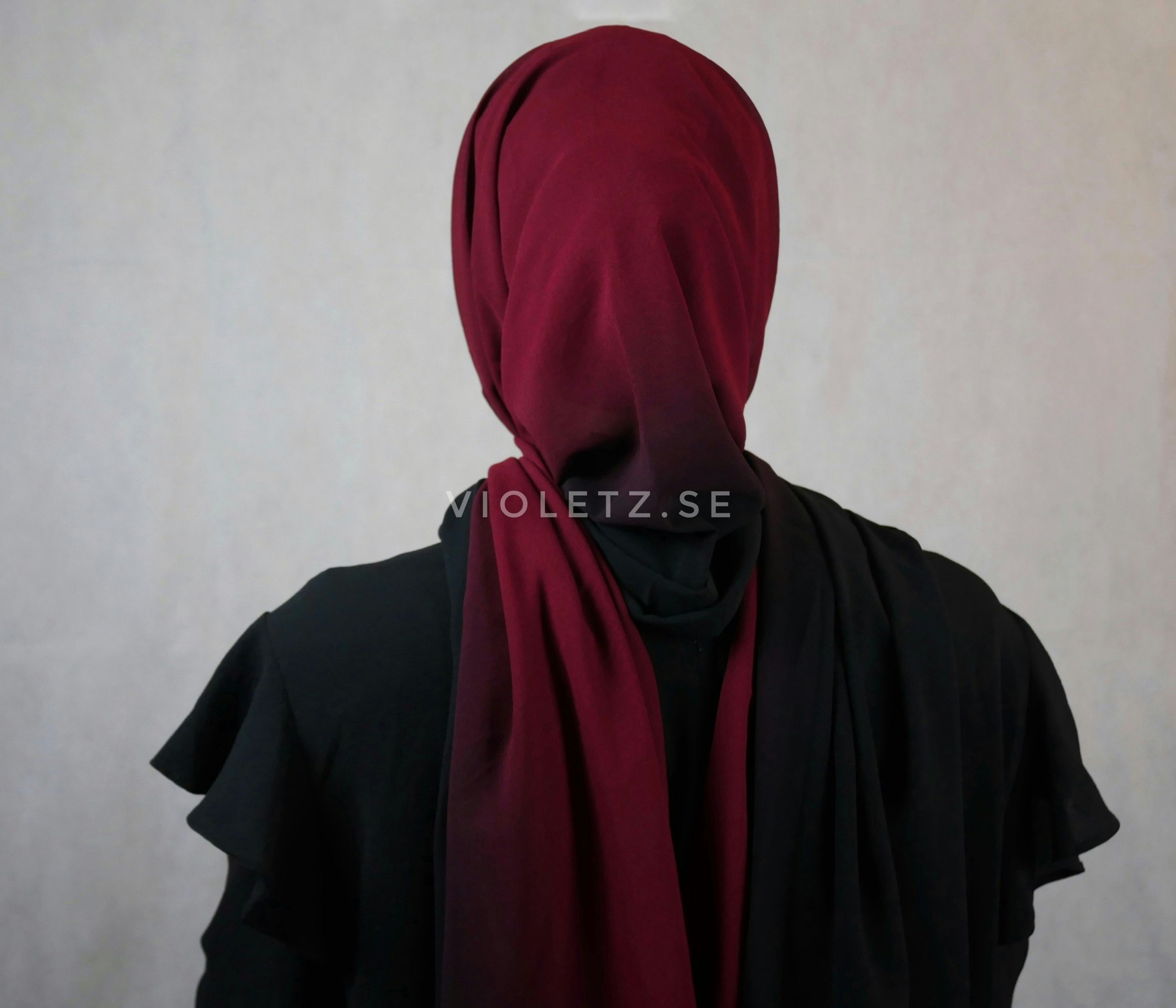 Instant Chiffong hijab med undersjal - cherry