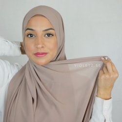 ROYA HIJAB - Premium chiffong med krok: bone