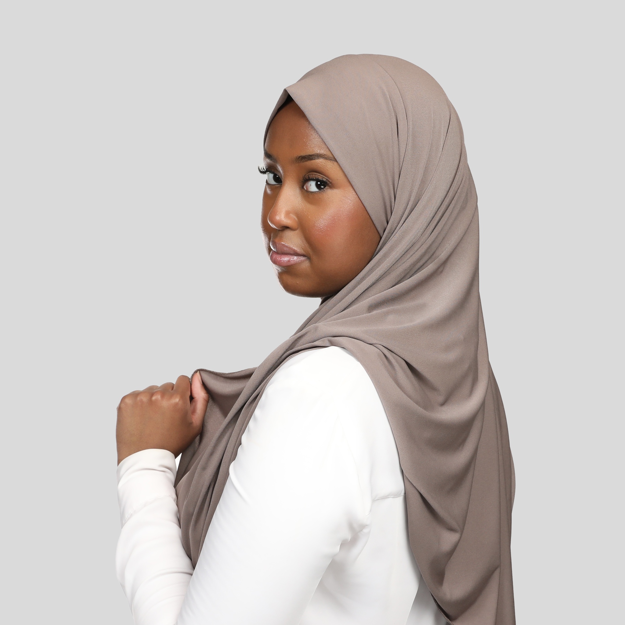 Kristal - Instant hijab med band - bisque
