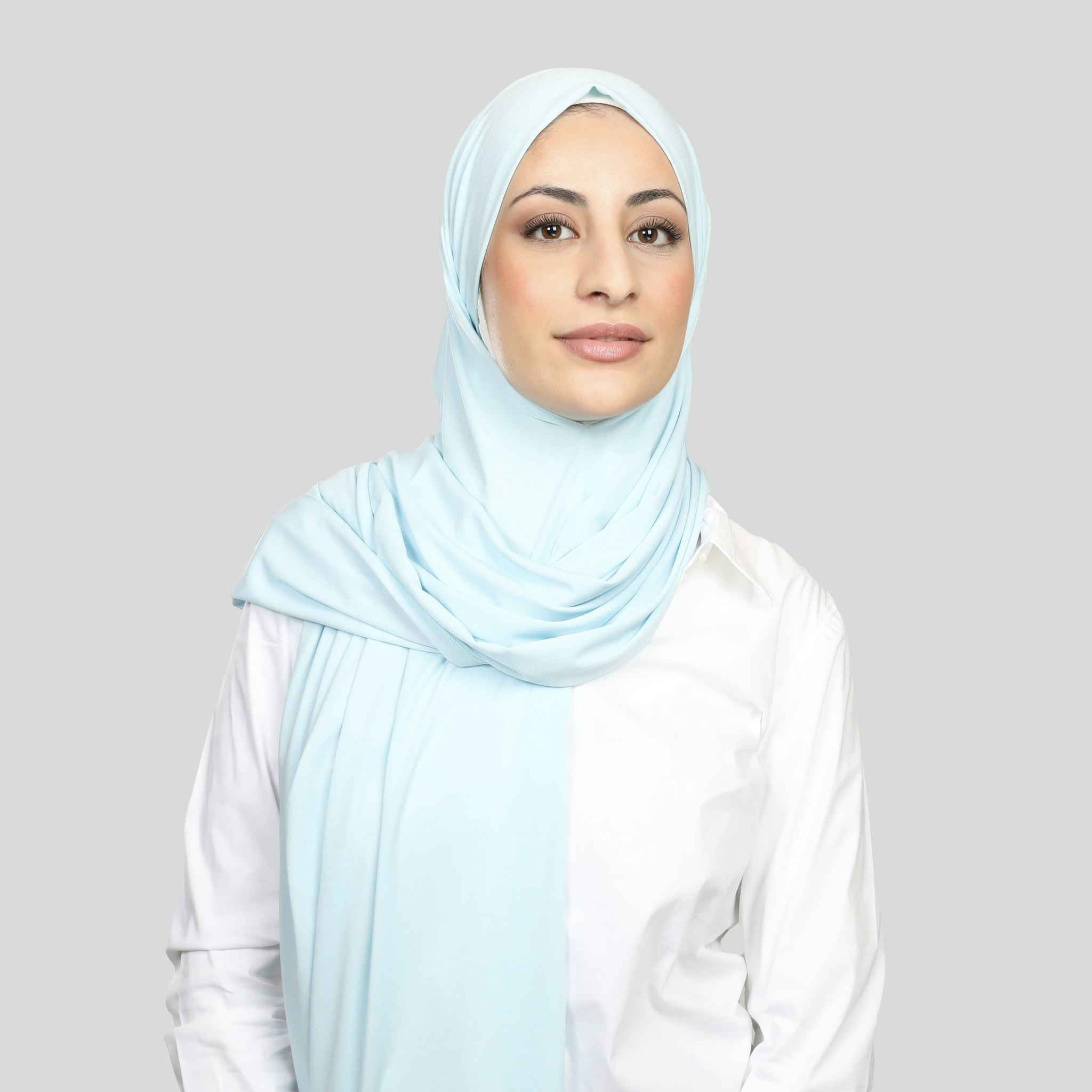 Kristal - Instant hijab med band - light sky