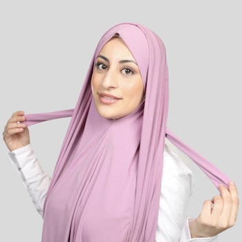 Kristal - Instant hijab med band - deep Pink