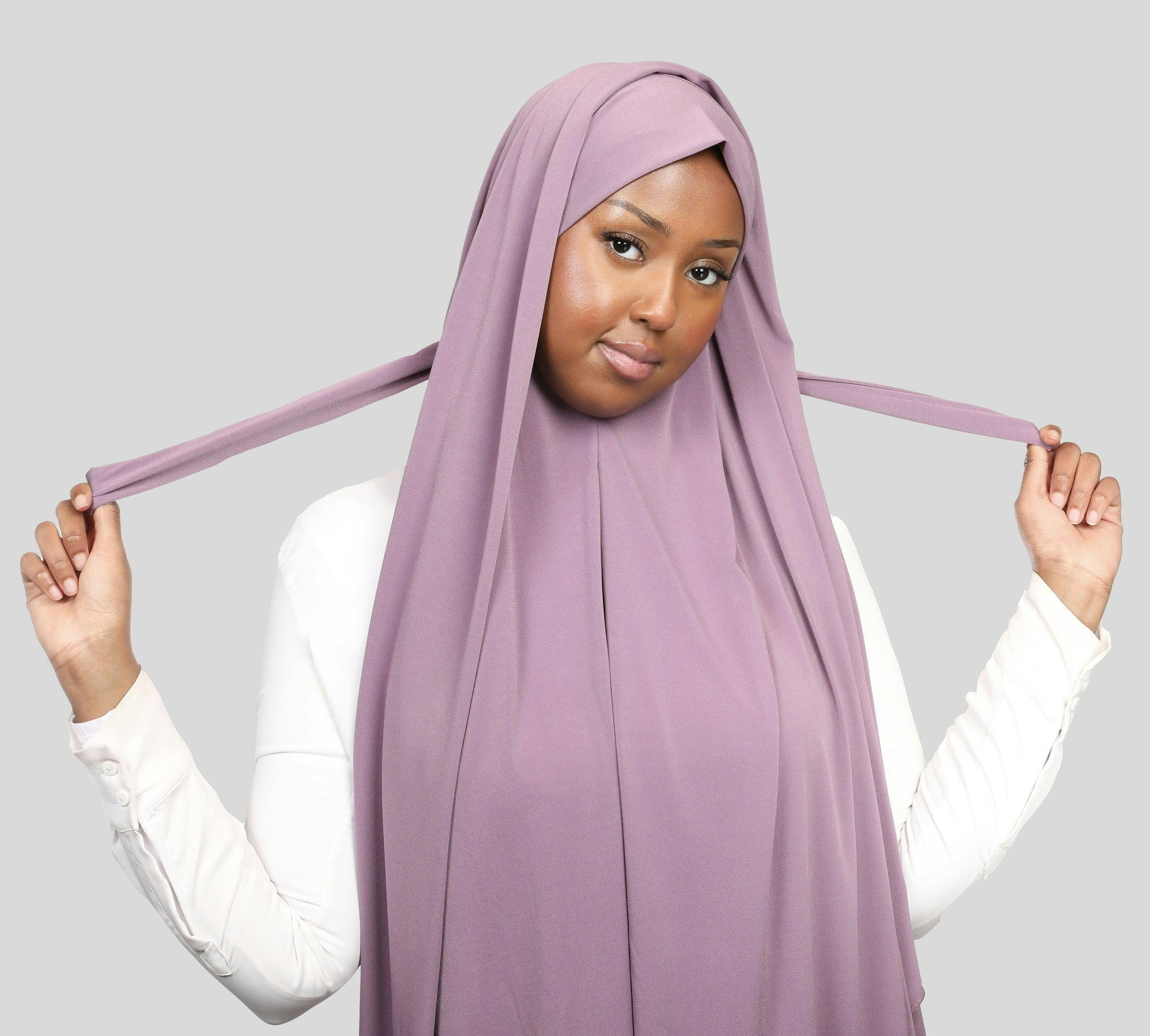 Kristal - Instant hijab med band - Dusty