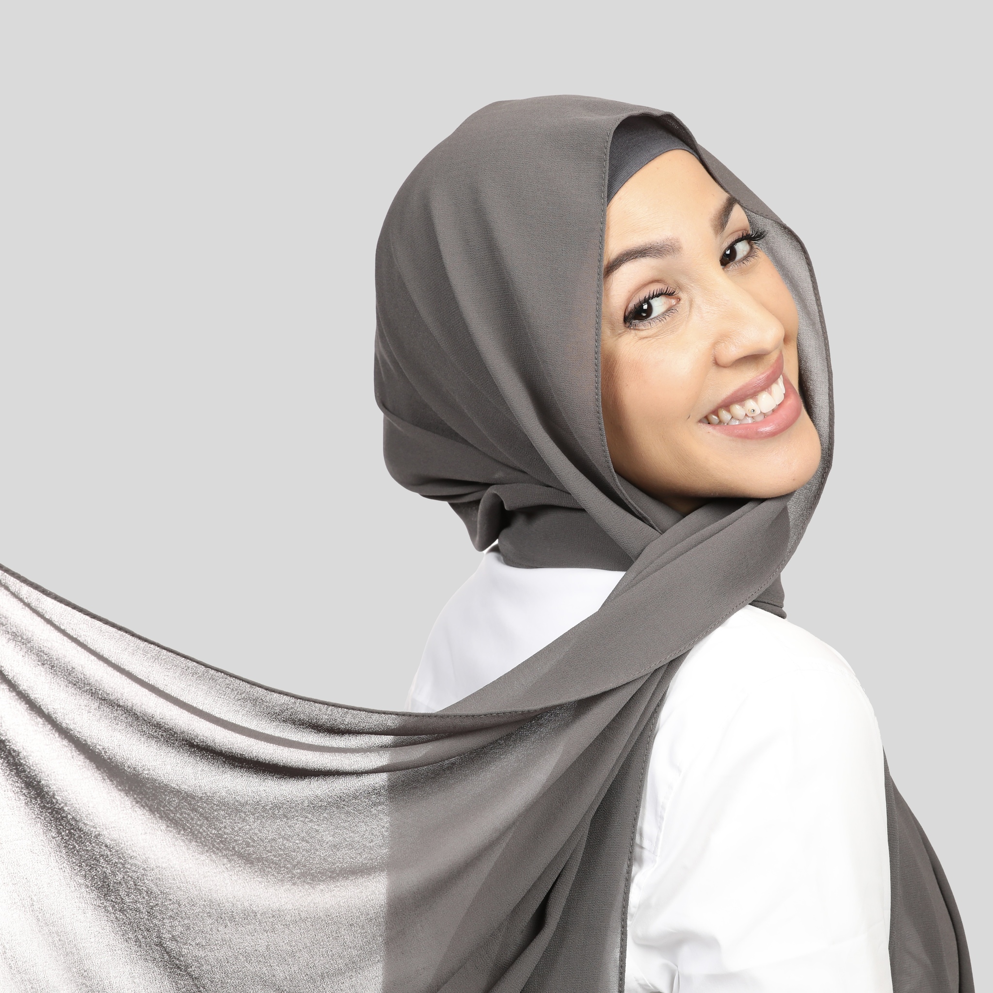 Tiara- hijab med insydd undersjal - Dark grey
