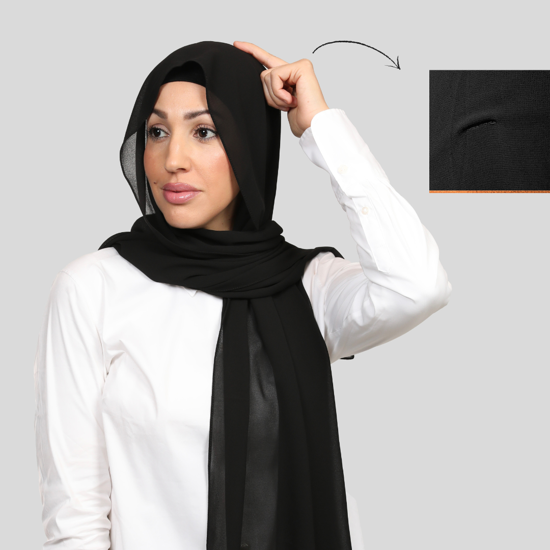 Tiara- hijab med insydd undersjal: svart