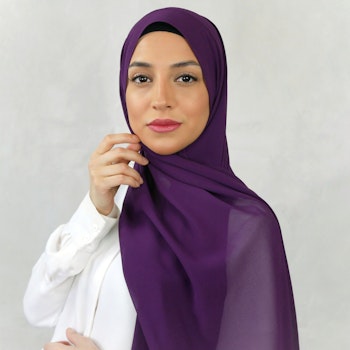 HIJAB MED KNYTBAND - Plum