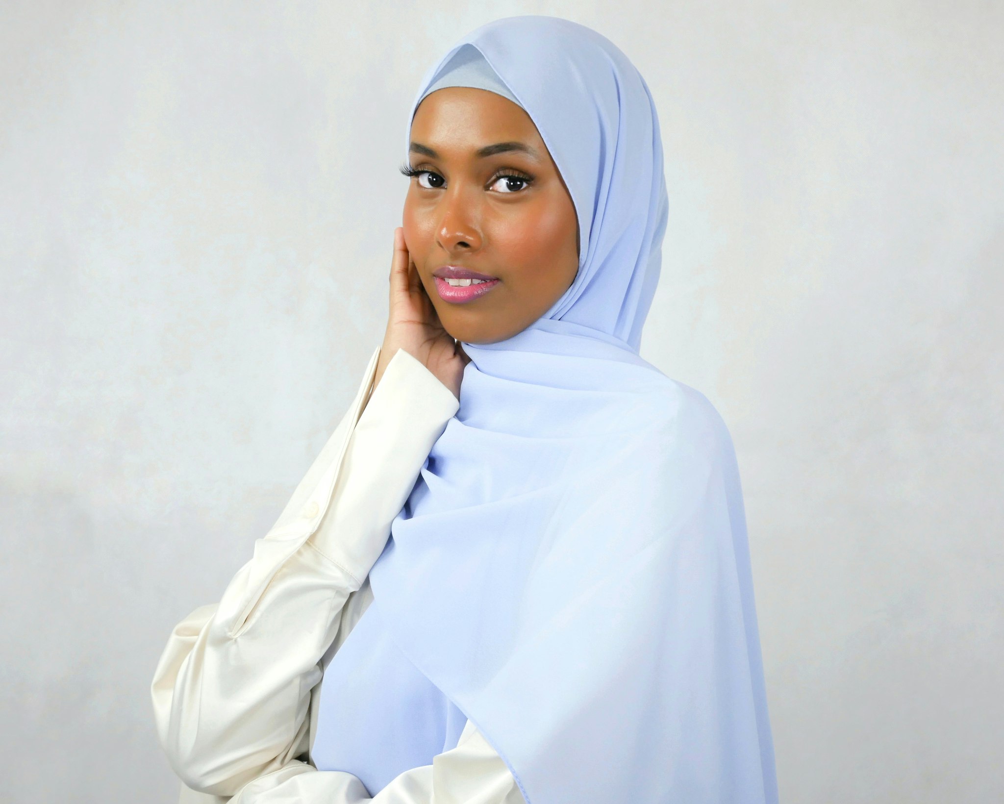 HIJAB MED KNYTBAND - Sky blue