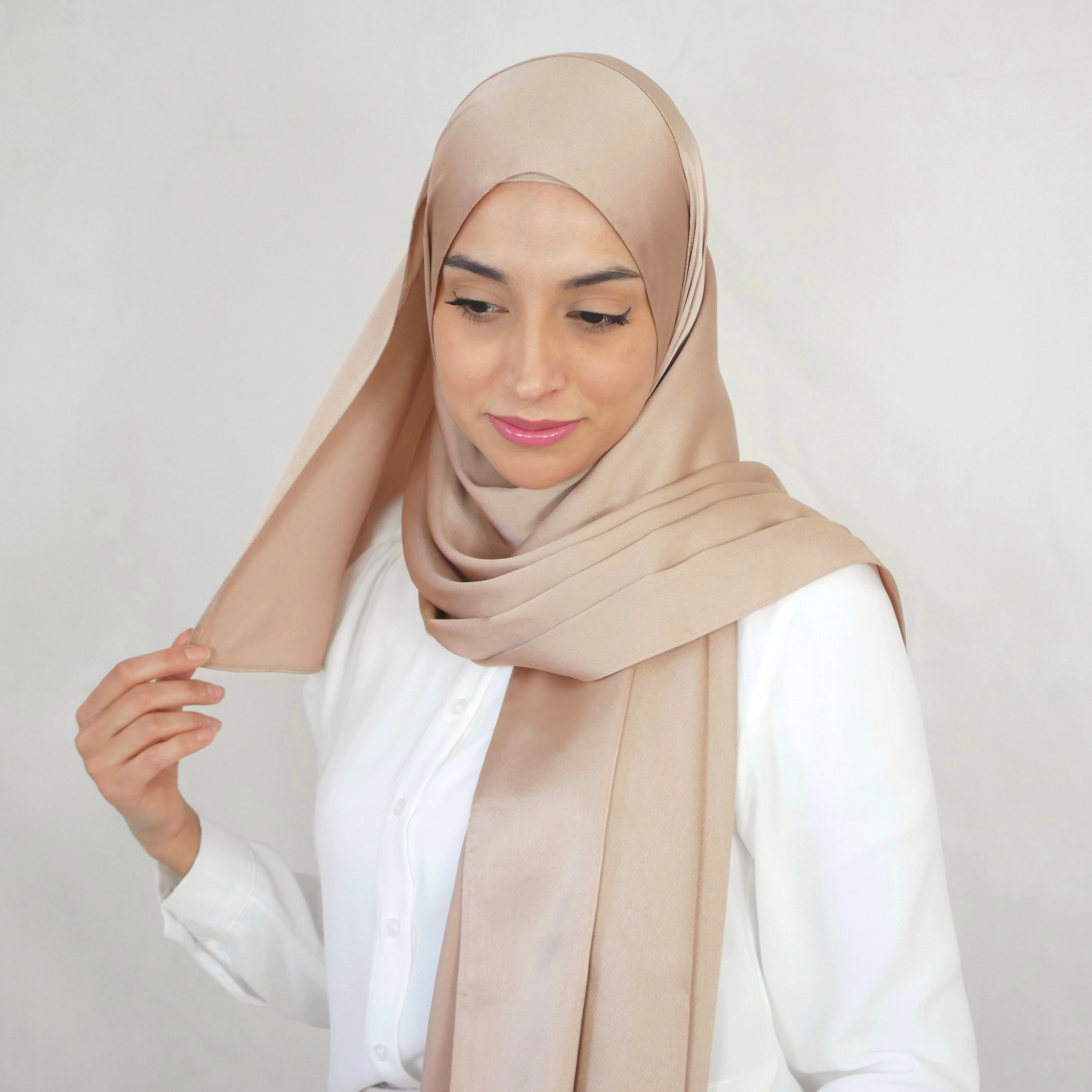 Jasmina - 2in1 Hijab - Tan