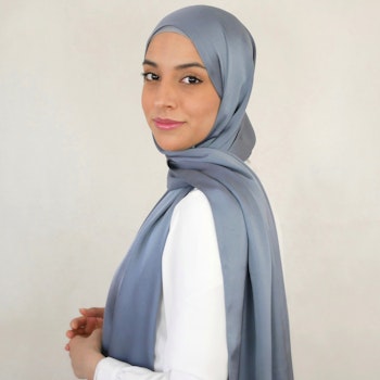 Jasmina - 2in1 Hijab - Grey-Blue