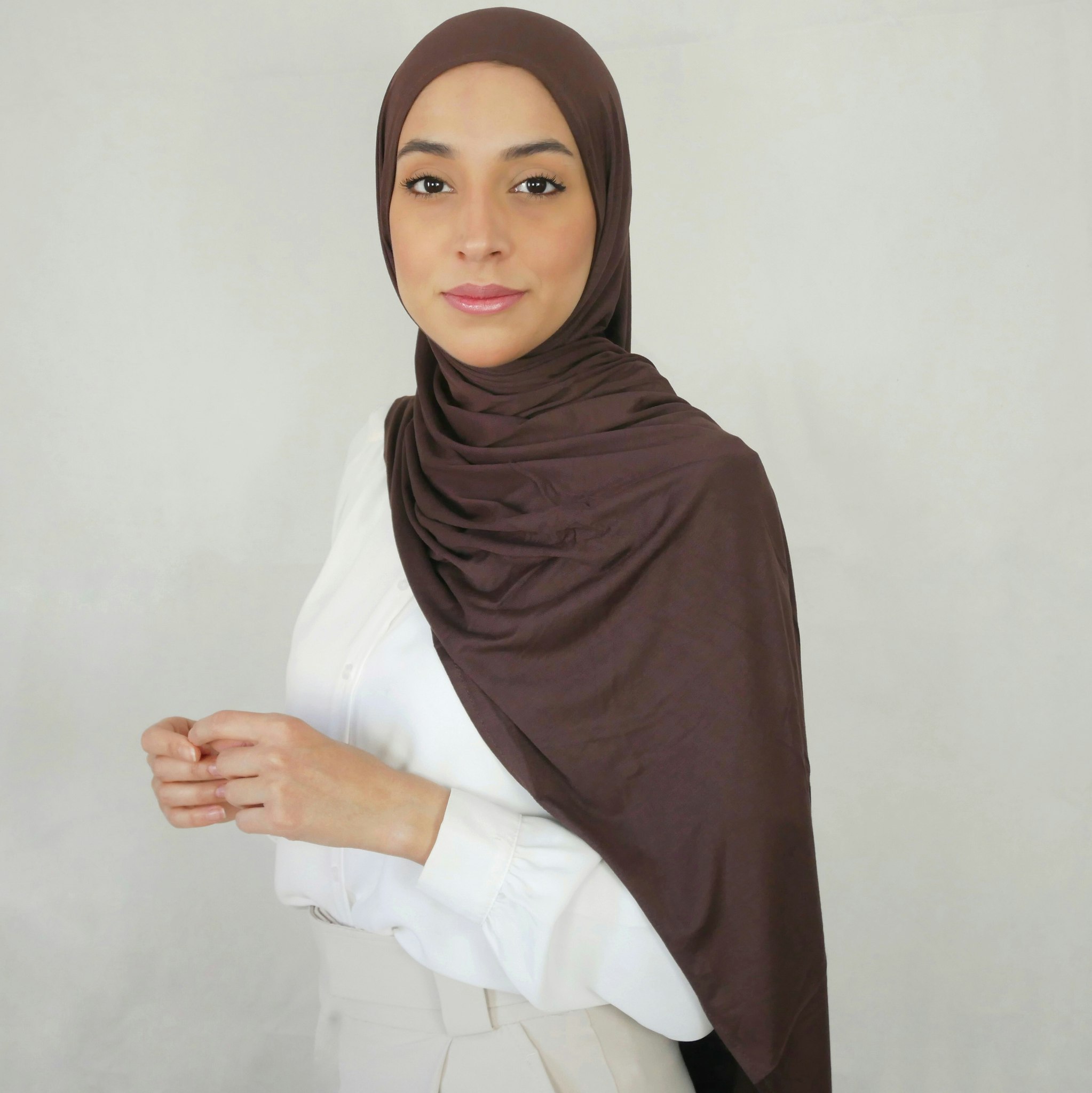 INSTANT JERSEY HIJAB - Kastanj