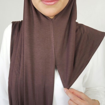 INSTANT JERSEY HIJAB - Kastanj