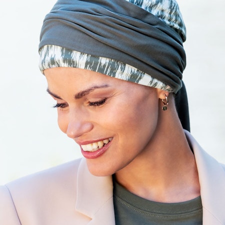 BELLE MADAME Mönstrad turban med scarf