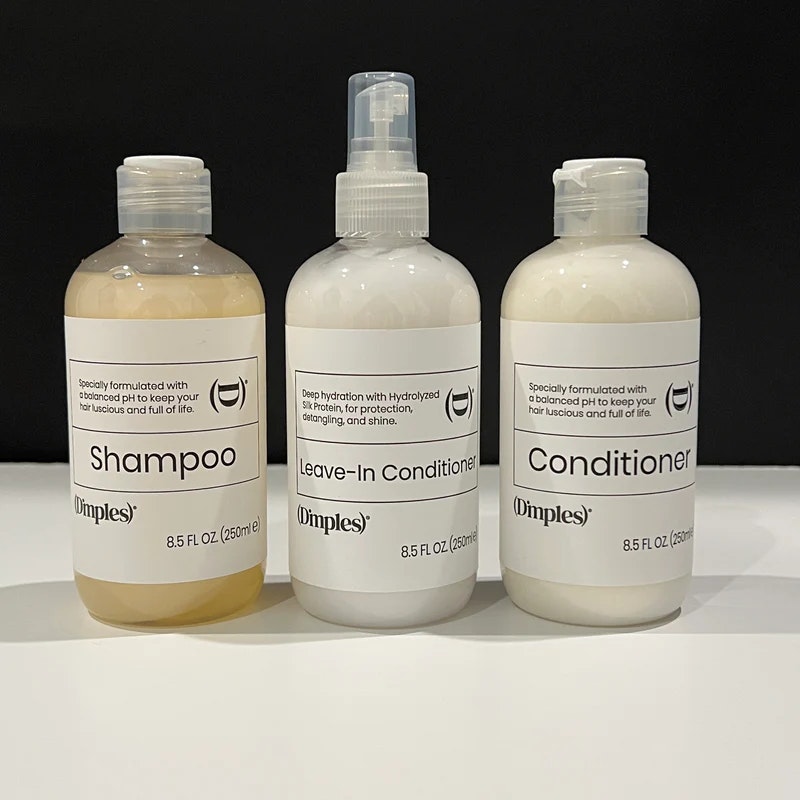 DIMPLES shampoo, Conditioner och Leave-in conditioner