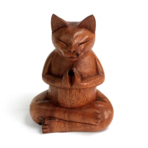 Rökelsehållare - Wooden Cat