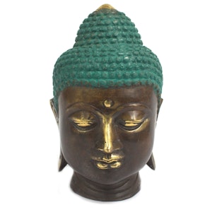Buddhahuvud -  Mässing - 15 cm