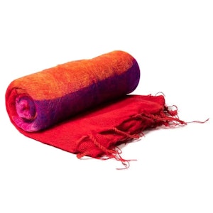 Yogasjal - Randig - Röd/Rosa/Orange/Lila - 200 x 80 cm