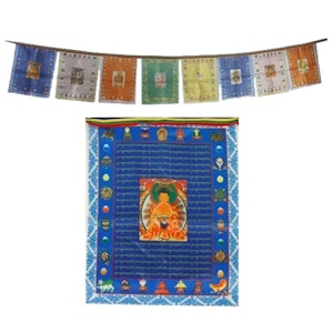 Tibetansk Böneflagga - 10st Buddha-flaggor - Polyester