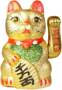 Maneki Neko - Guld - 17 cm