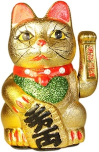 Maneki Neko - Guld - 21 cm