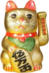Maneki Neko - Guld - 26 cm