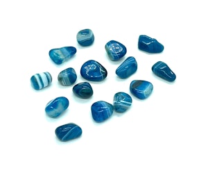 Blå Agat - 1 Trumlad sten - 3 gram - Vi väljer sten