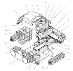ZKWY605 - Side top cover-right (1st) - (Nr:20) Reservdel Poolrobot CF 600
