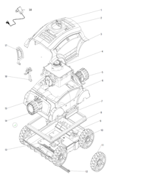 ZKWY82 - Chassis assembly (1st) - (Nr:10) Reservdel Poolrobot CF 100CL