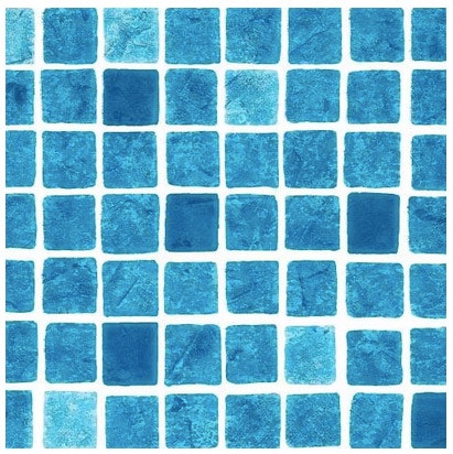 Detta är en bild på en Pool liner med mönster Blå Mosaik.