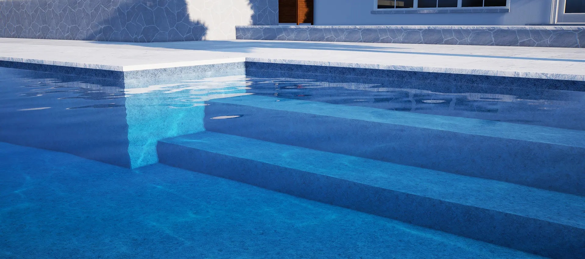Pool Liner Granit Blå