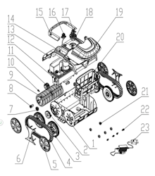 ZKWY71 - Obstacle crossing wheels in the front (1st) - (Nr:22) Reservdel Poolrobot CF 400CL