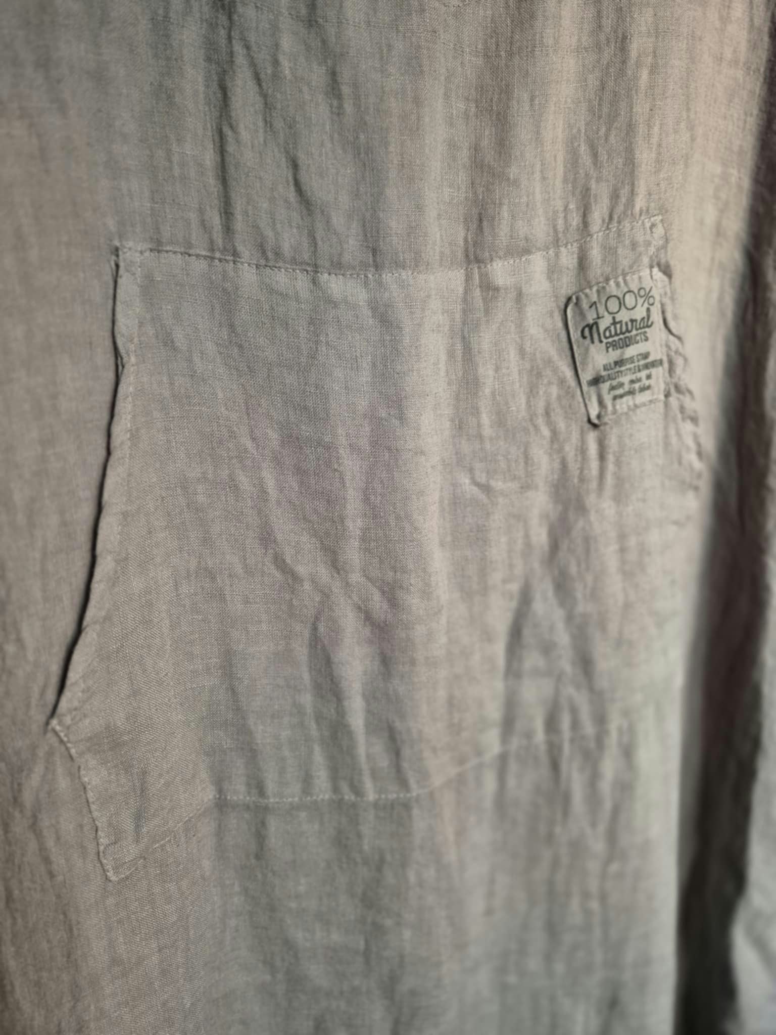 Cool linne klänning med Hoodie mörk linfärg
