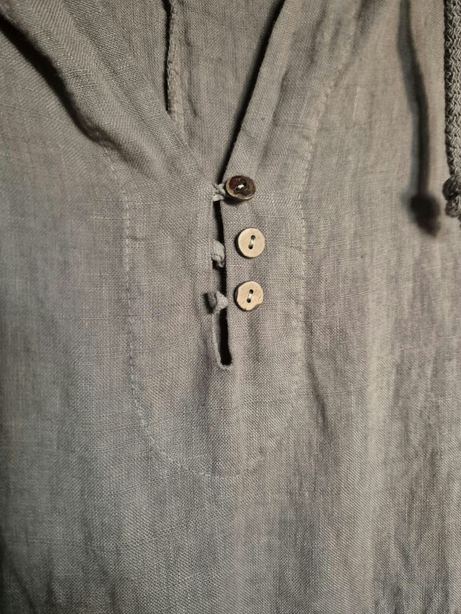 Cool linne klänning med Hoodie mörk linfärg