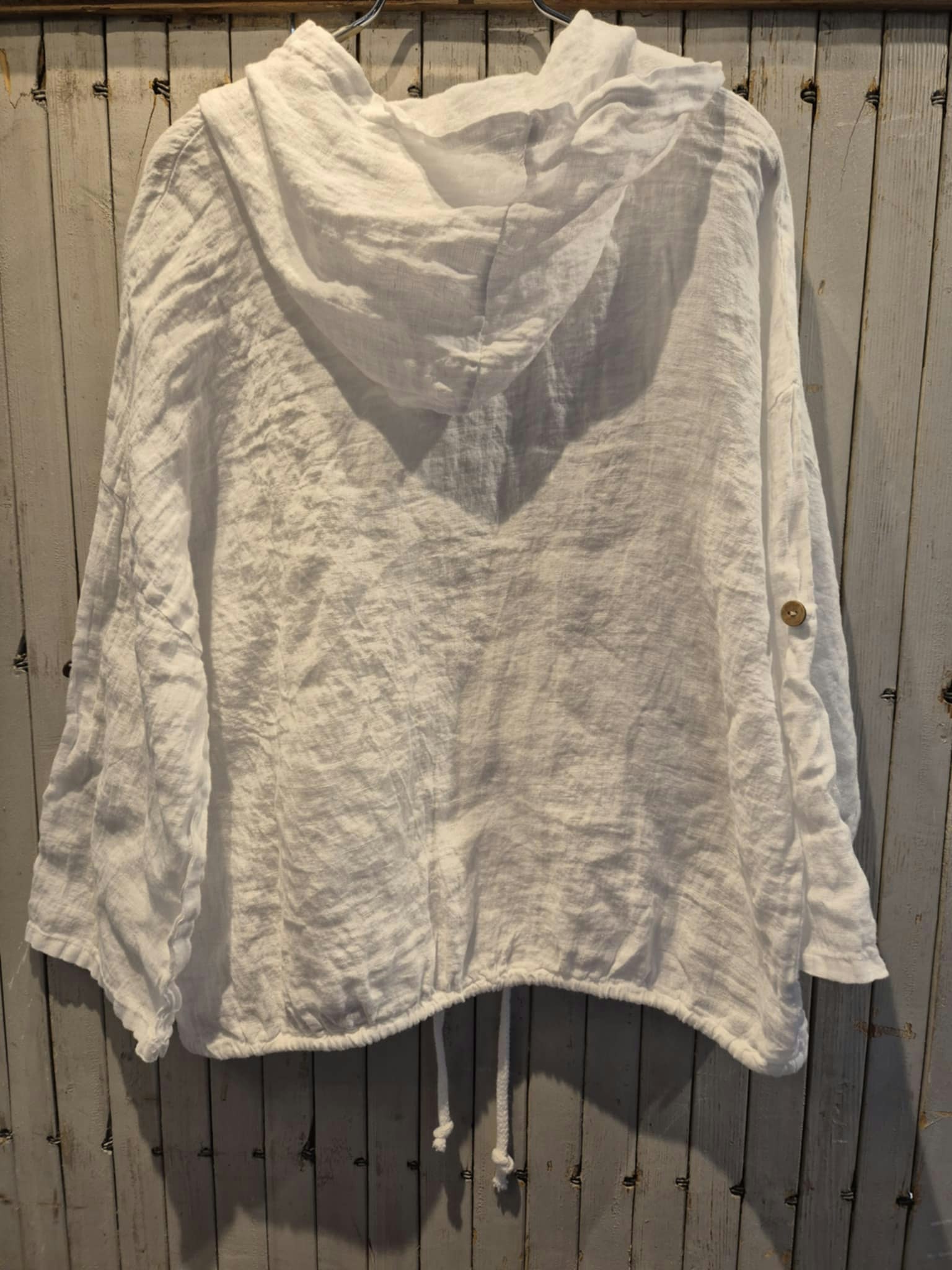 Cool linne Hoodie vit