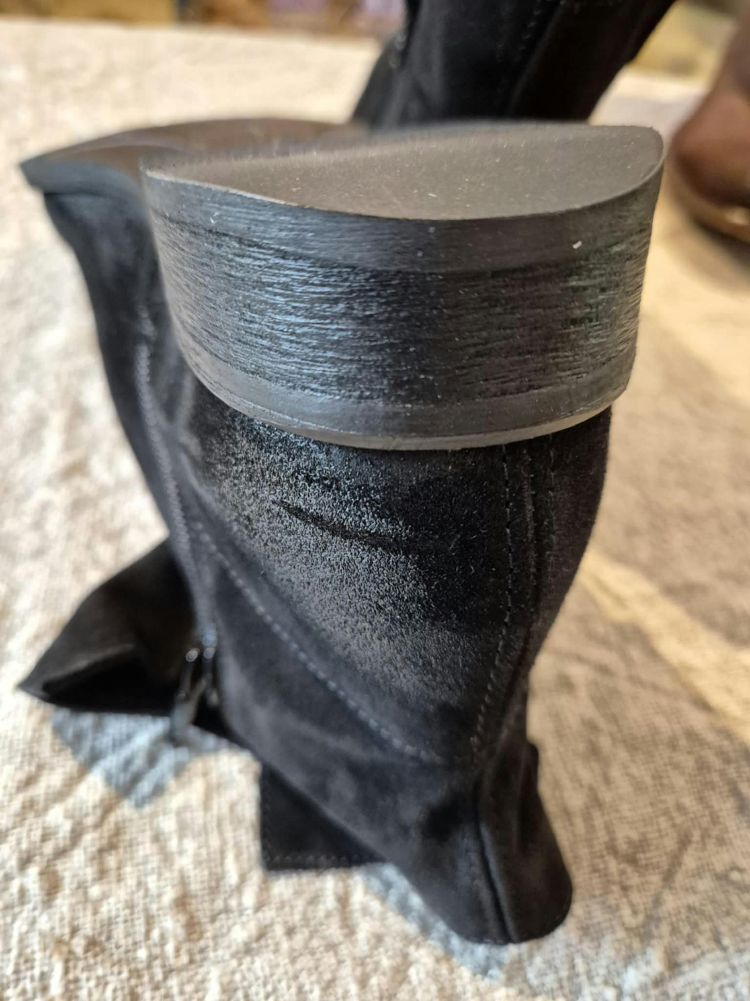 Svarta mocka/skinn boots svarta