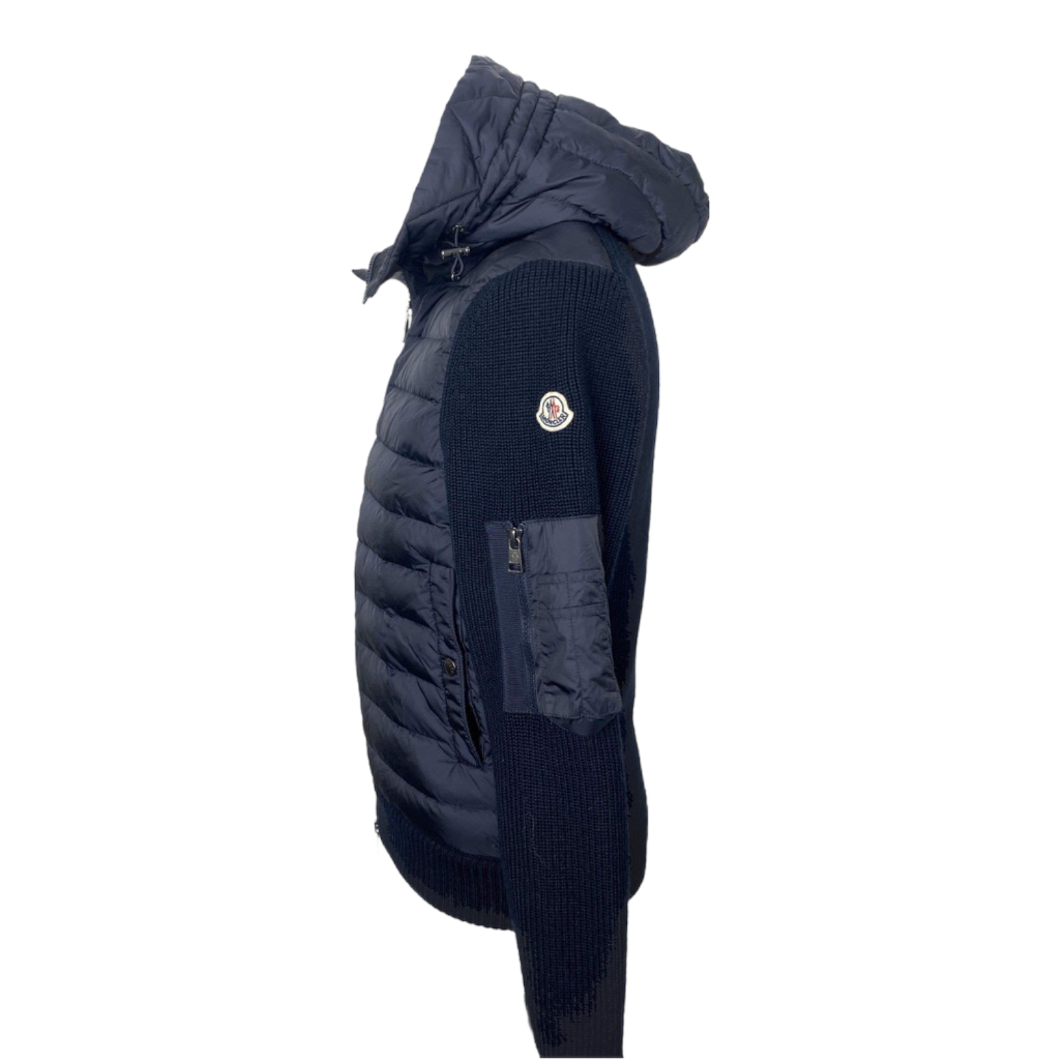 Moncler Tricot Hooded Down Cardigan