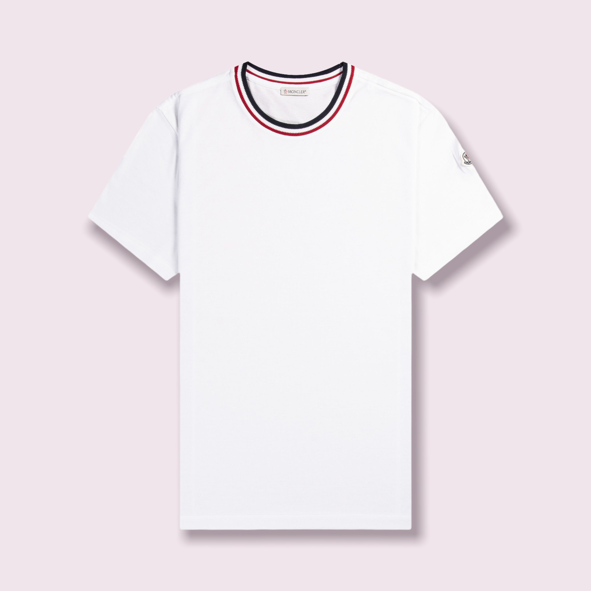 Moncler Tricolor Collar T-Shirt - Size XL (Fits L)
